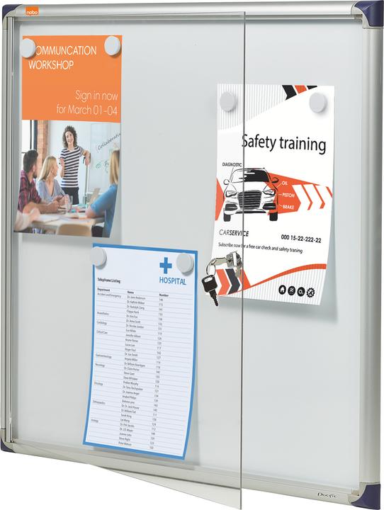 Actual product image Nobo Showcase extra flat with metal back wall