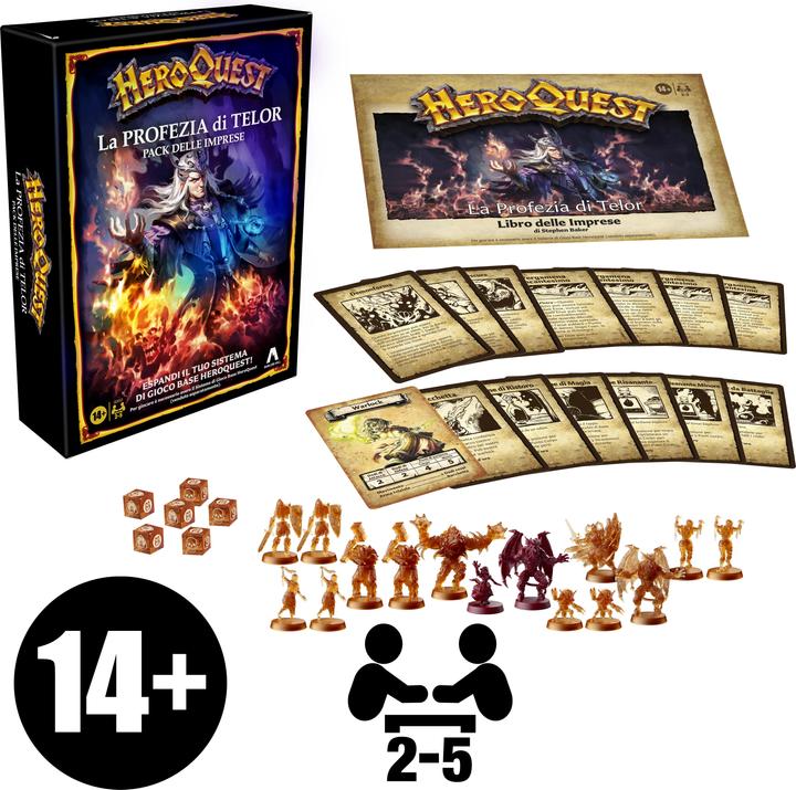Image du produit Hasbro Gaming Pack Aventure HeroQuest La Prophétie de Telor, jeu de base HeroQuest requis (Italien)