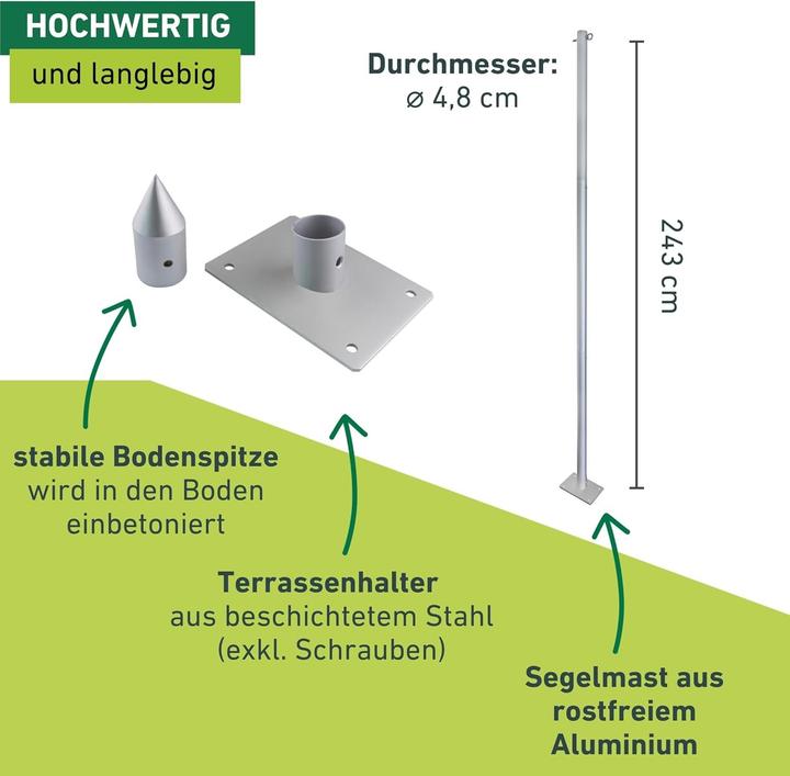 Image du produit Windhager Mât pour voile solaire