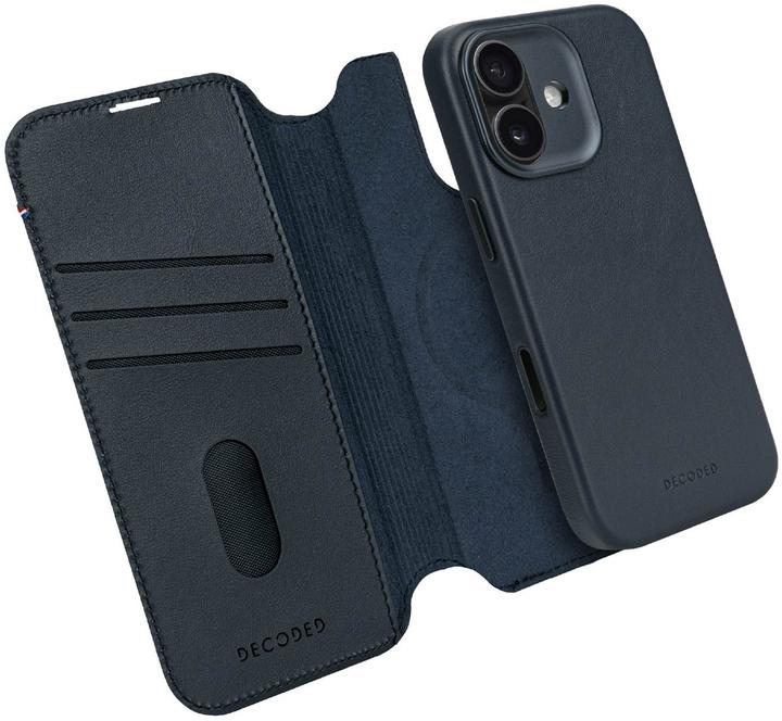 Actual product image Decoded Leather Detachable Wallet Apple iPhone 17 Navy Shadow (Apple iPhone 17)