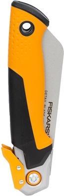 Produktbild Fiskars Pro Klappbare Zugsäge, Sägeblattlänge: 15 cm, 19 TPI, Schwarz/Orange, PowerTooth, 1062932