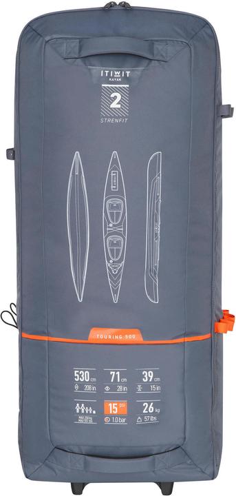 Image du produit Itiwit Sac de transport pour kayak avec roulettes 195 l