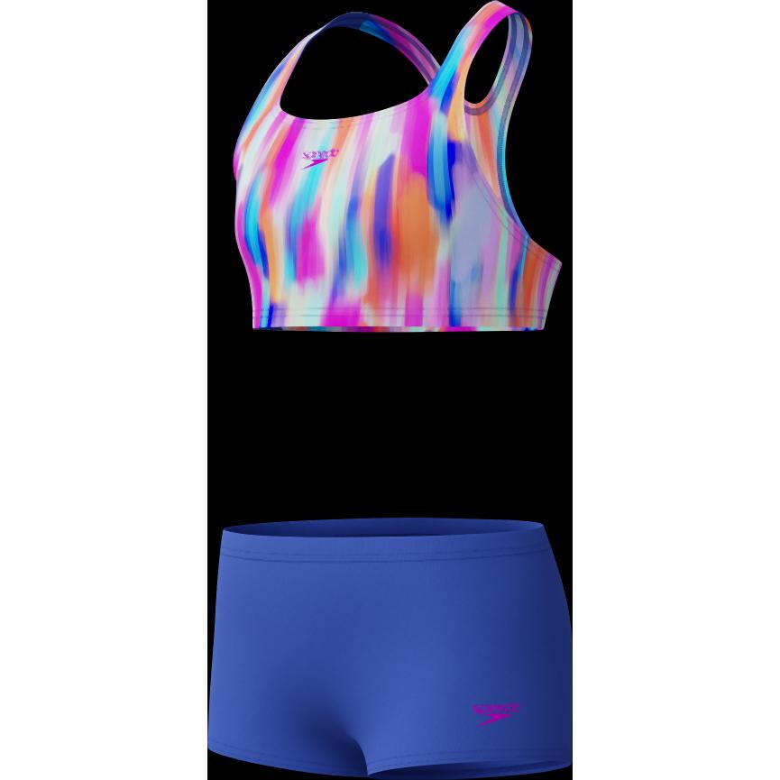 Speedo, Jungen, Badehose, Allover 2PC Boyleg Short, Blau, (7, 8)