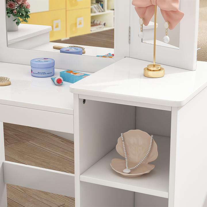 Actual product image Vicco make-up table for children Estella, White, 105 x 118 cm With mirror (41 x 105 x 118 cm)