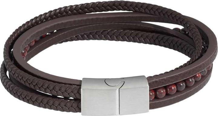 Image du produit Bijouteria Bracelet (21 cm, Cuir, Acier inoxydable, Jaspe)