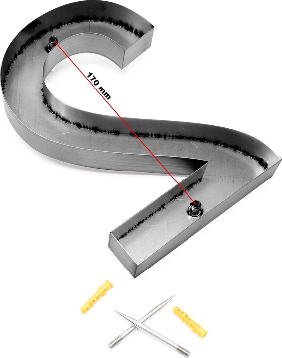 Produktbild Wiltec Hausnummer 2 Edelstahl Hausnummer modern 3D-Design rostfrei