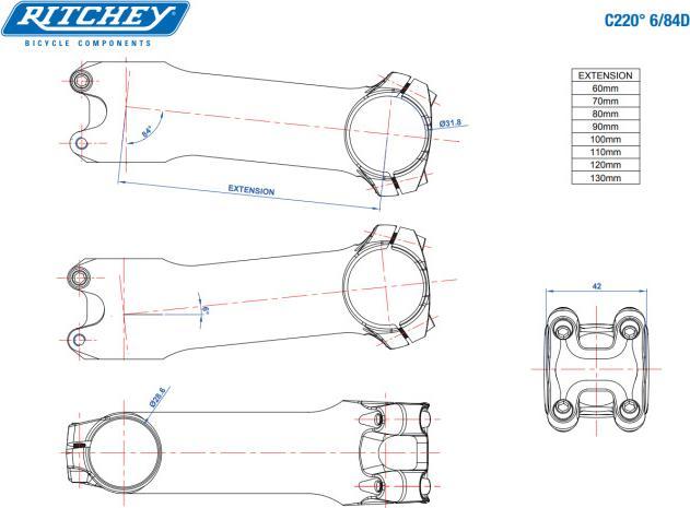 Produktbild Ritchey Potence WCS CARBON MATRIX C220 6° Matte Black (110 mm, 31.80 mm)