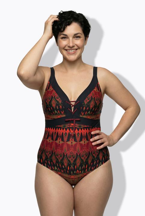 Actual product image Ulla Popken Alpine Pattern One Piece Swimsuit (46)