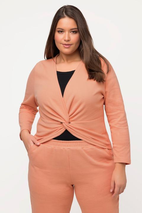 Actual product image Ulla Popken Eco Cotton Wrap Effect Cropped Sweatshirt (56)