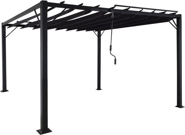 Produktbild Mendler Pergola HWC-L40, Lamellen, 8cm-Alu-Gestell Stoff/Textil, 3x3m anthrazit (290 cm, 295 cm)