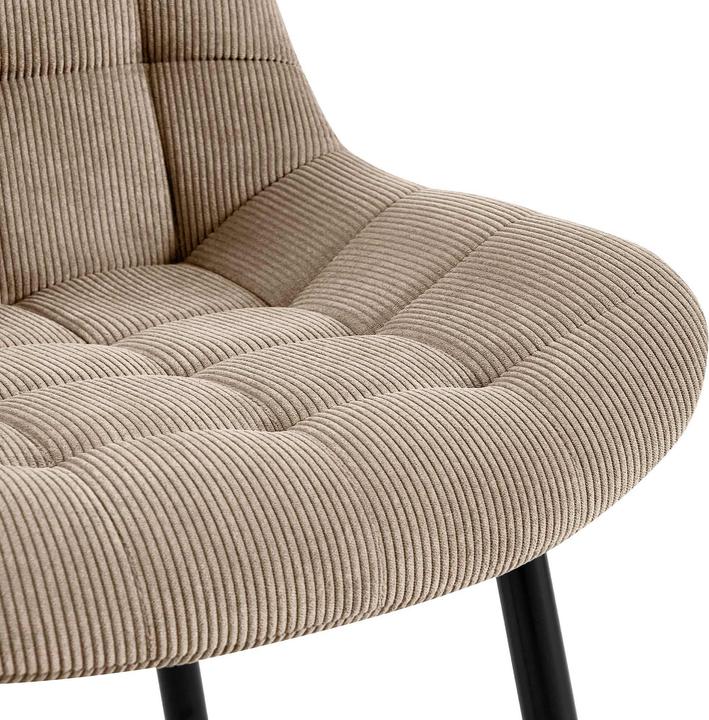 Actual product image CLP Sardna dining chair upholstered in corduroy with backrest