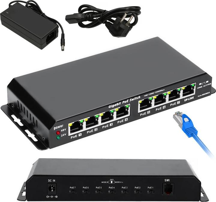 Produktbild Extralink EX.1025 network switch Unmanaged L2 Gigabit Ethernet (10/100/1000) Power over Ethernet (8 Ports)