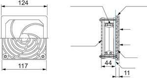 Actual product image Schneider Electric Schneider ClimaSys fan NSYCVF65M115PF65m/h 115V w.plastic grid u
