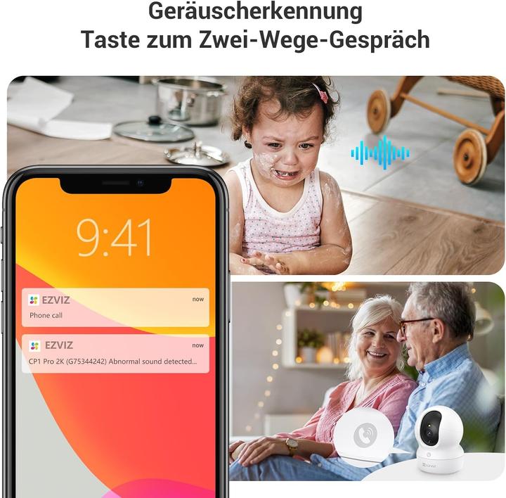 Image du produit EZVIZ Espion de porte WLAN CP4 et kit de caméra intérieure CP1 (Sans fil)