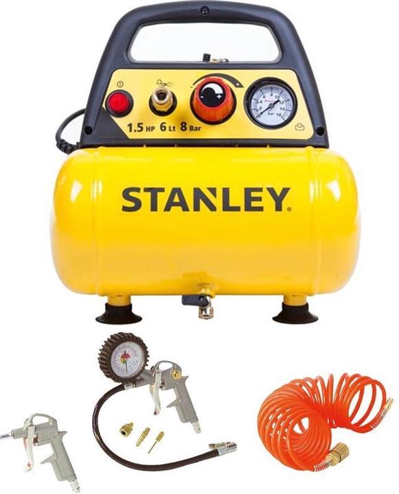 Actual product image Stanley Compressor Without Oil 6l + Pneumatic Set (8 bar, 6 l)