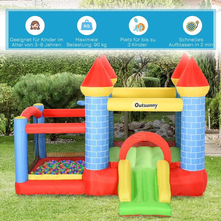 Immagine prodotto Outsunny Castello gonfiabile con scivolo e piscina