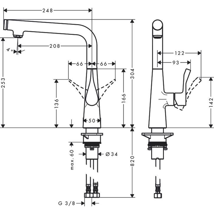 Thumbnail - hansgrohe, Küchenarmatur, Metris Select Chrom