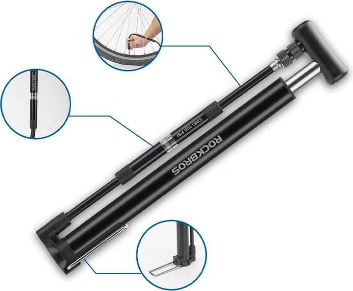 Produktbild Rockbros 42322821001 floor bicycle pump - black