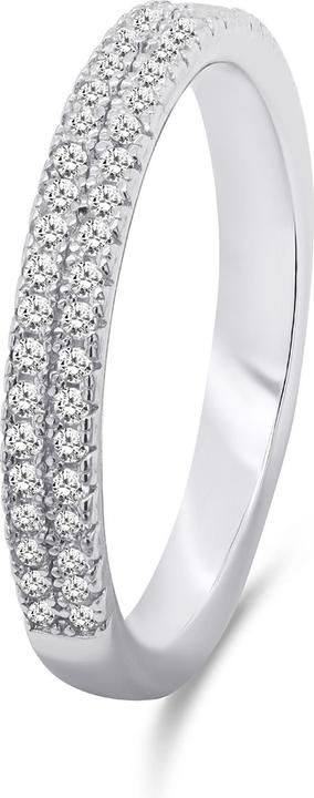 Actual product image Brilio Silver - Sparkling silver ring with clear zircons RI059W - Circuit: 54 mm (54)