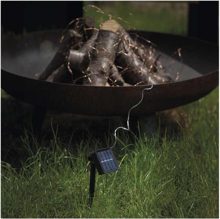 Produktbild Emos LED-Nanokette mit Solarpanel, kupferfarben, 12 m, Aussen und Innen, warm-weiss, Timer (12 m)