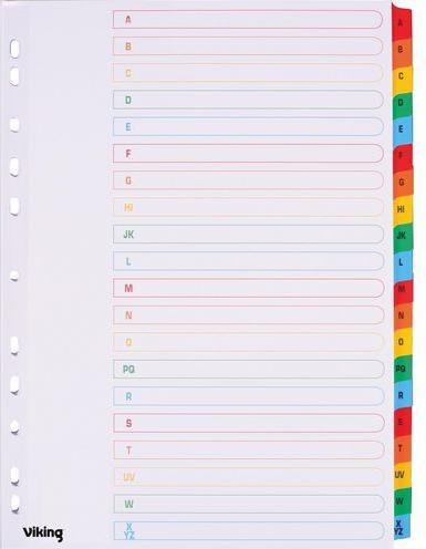 Office Depot Register A4 20 pieces Multicoloured A-Z Pressed cardboard