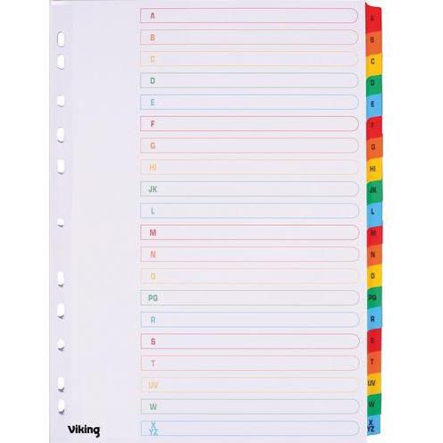 Office Depot, Ordner Zubehör, Register A4 20-teilig Mehrfarbig A-Z Presspappe