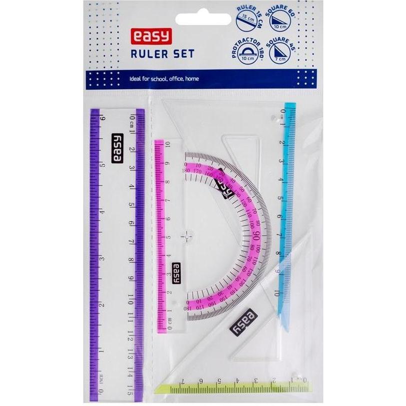 Easy, Righello, Zeichenset 15cm 4-teilig