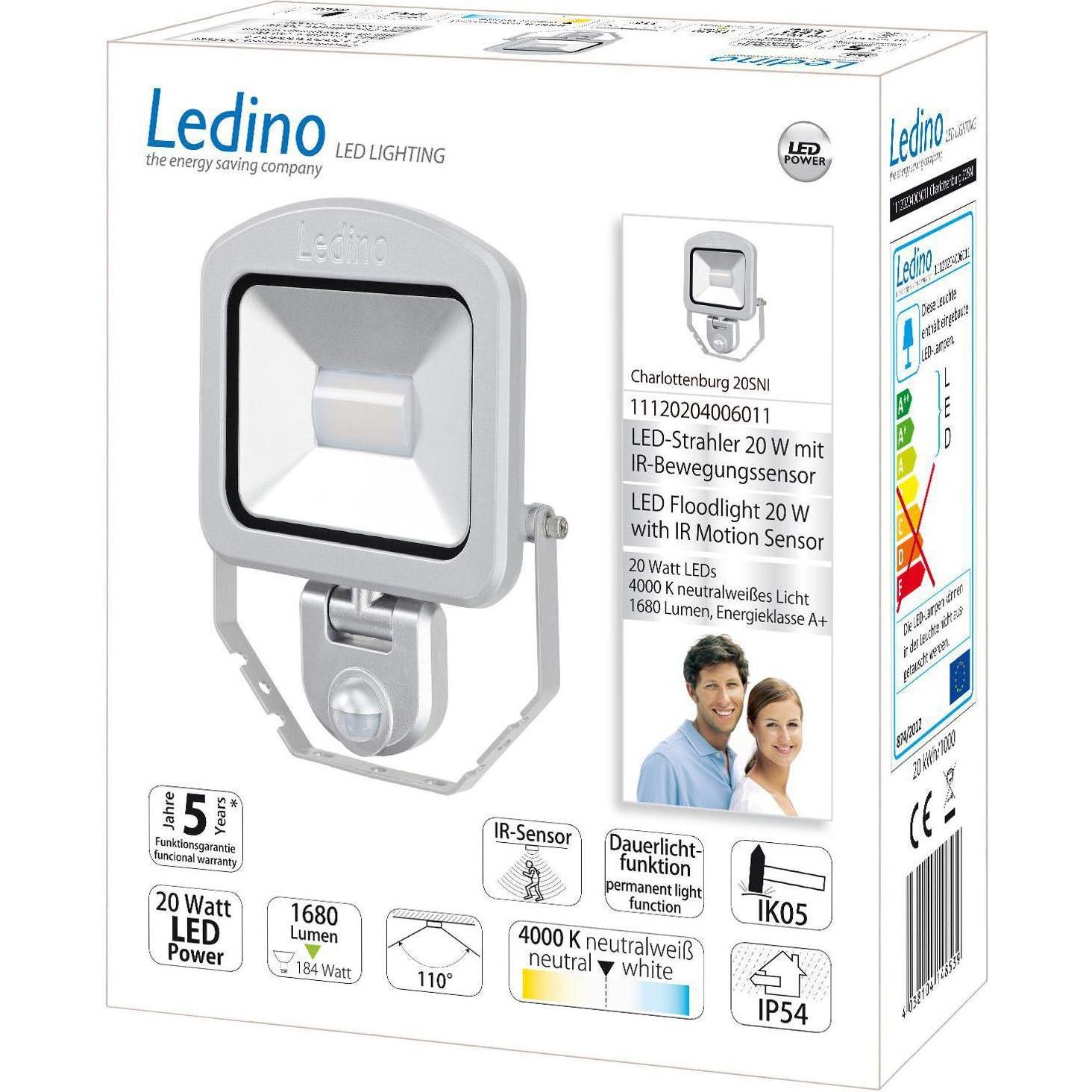 Thumbnail - Ledino, Fassadenbeleuchtung, LED-Strahler m. Sensor (1680 lm, IP54)