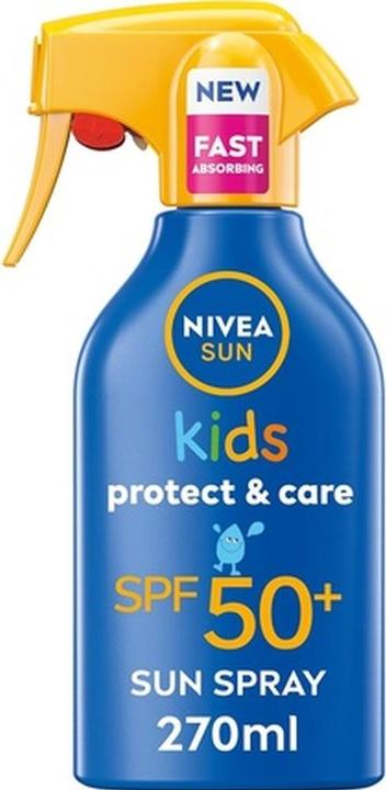 NIVEA Kids Protect & Care SPF 50+ Trigger Spray (Sonnenspray, SPF 50+, 270 ml)