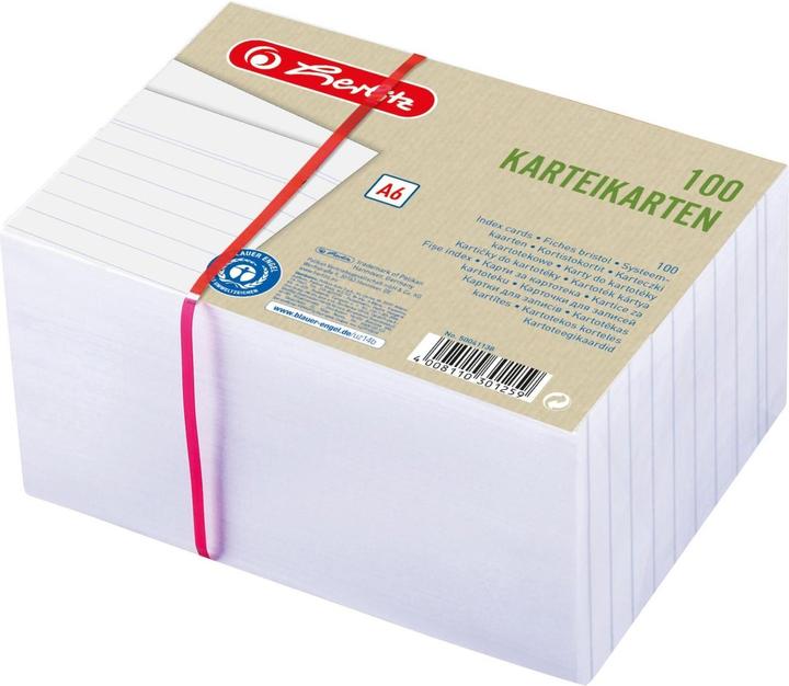 Immagine prodotto Herlitz Index card foderato Blue Angel 100s (A6, 180 g/m², 100 x)