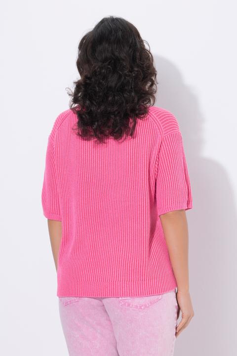 Produktbild Ulla Popken Strick-Shirt, Streifen, Rundhals, Halbarm (54, 56)
