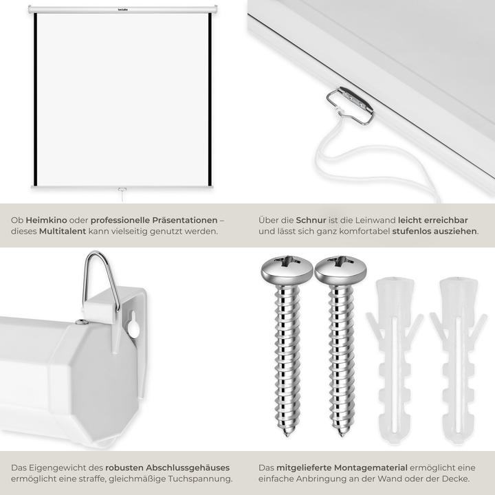 Produktbild tectake Rollo Beamer Leinwand (84.25", 1:1)