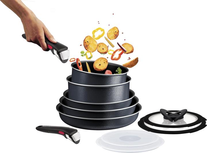 Productafbeelding Tefal Ingenio So'Light pannenset 11-delig (L72393) (Koekenpan, Kookpotten en pannenset, Steelpan, Aluminium)