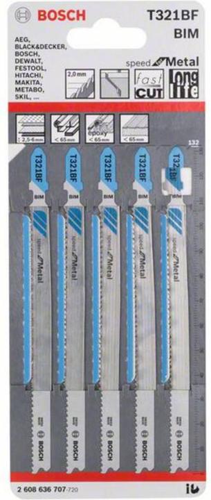 Produktbild Bosch Professional Zubehör PRO Metal Pipes and Profiles T321BF Stichsägeblatt, 132 mm, 5-tlg.