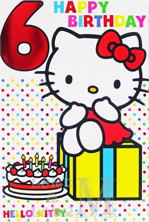Hello Kitty 6th Biglietto di Compleanno (1 pz.)