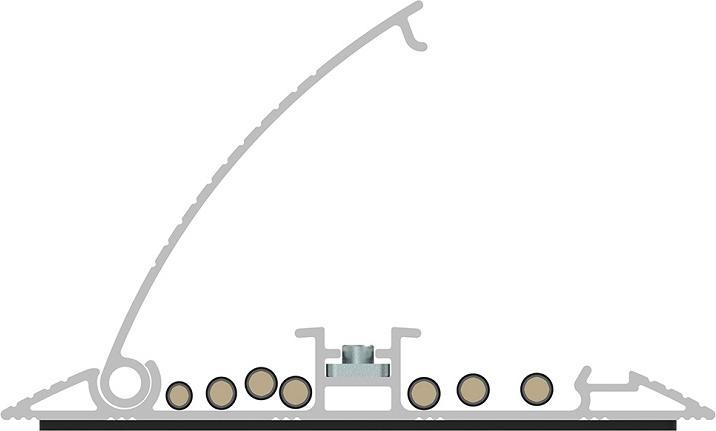 Actual product image Multibrackets Top shelf cable duct 139x1100, aluminium, silver (Duct, 110 cm)