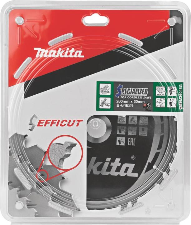 Actual product image Makita EFFICUT saw blade 260x30x45Z