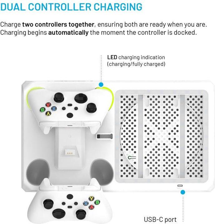 Image du produit Fixed Station multifonctions pour Xbox Series X et S, blanc (Xbox Series S, Xbox Series X)