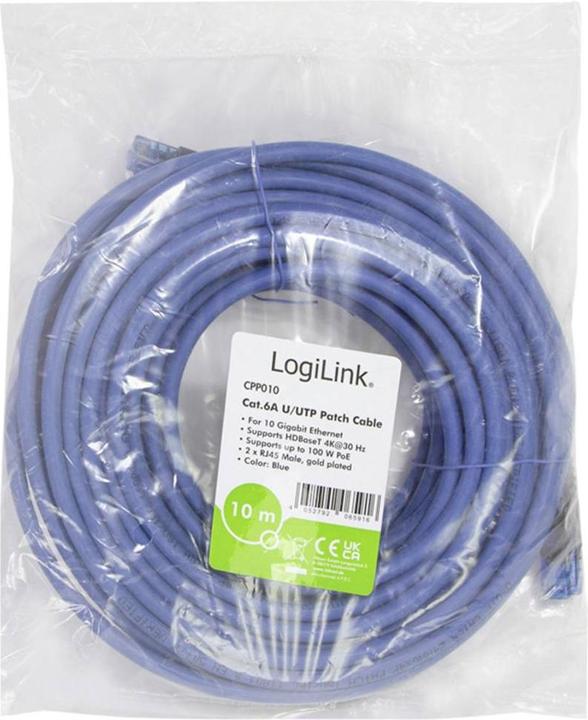 Produktbild LogiLink Patchkabel (U/UTP, CAT6a, 10 m)