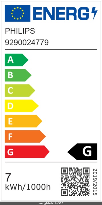 Energy Label Philips Hue Philips E27 Single Pack Giant Edison (E27, 7 W, 550 lm, 1 x, G)