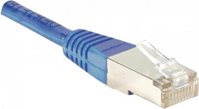 Actual product image Exertis Connect Patch cable F/UTP, CAT.6, blue, 1.0 m Patch cable with particularly narrow bend protection (F/UTP, CAT6, 1 m)