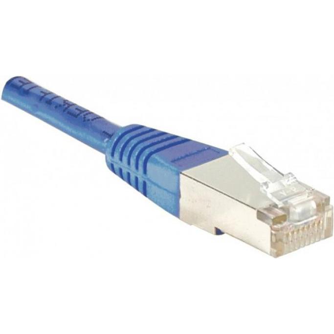 Exertis Connect Patchkabel F/UTP, CAT.6, blau, 1,0 m Patchkabel mit besonders schmalem Knickschutz (F/UTP, CAT6, 1 m), N...