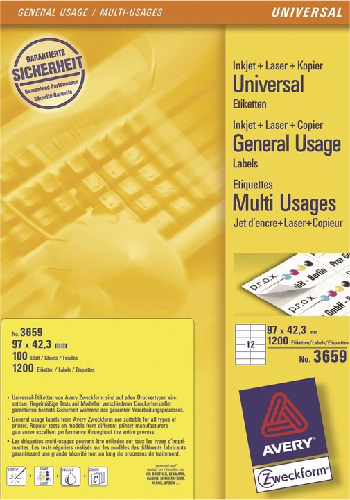 Image du produit Avery Étiquettes universelles