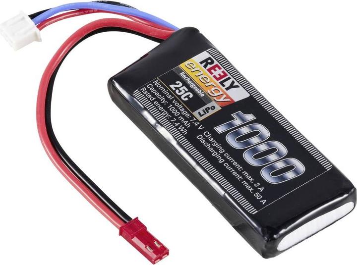 Actual product image Reely Model battery pack (LiPo) 7.4 V 1000 mAh Cell count: 2 25 C Softcase BEC (7.40 V, 1000 mAh)