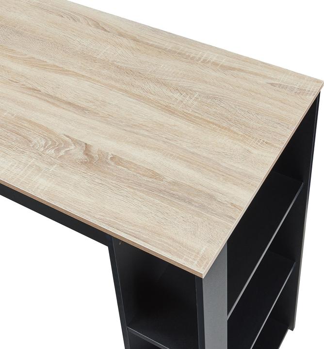 Produktbild En.Casa Bartisch Danderyd 120x60x106 cm mit 3 Ablagefächern Schwarz/Eicheoptik