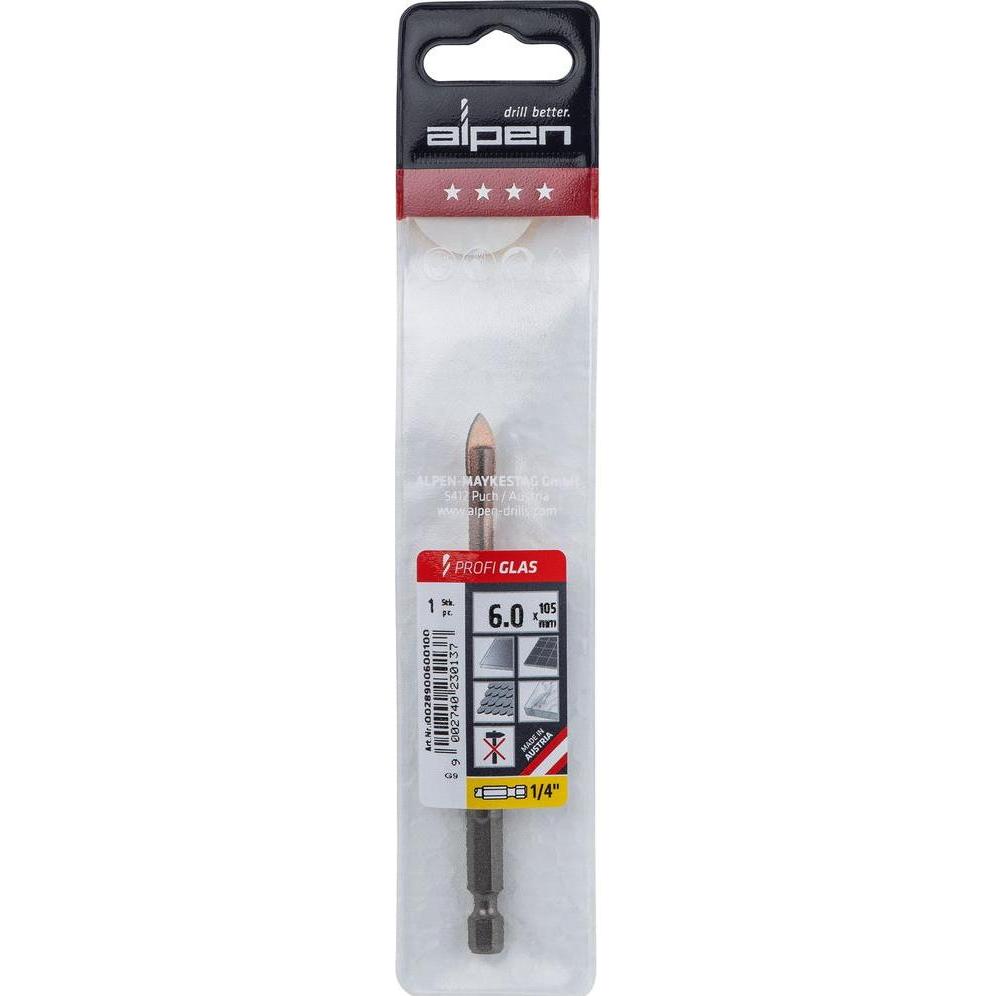 Thumbnail - Alpen, Bohrereinsatz, Glasbohrer (6 Millimeter)