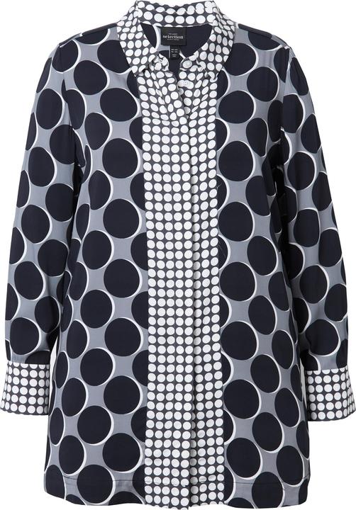 Actual product image Ulla Popken Mixed Polka Dot Long Sleeve Tunic Blouse (46, 48)