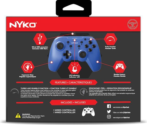 Immagine prodotto Nyko Prime Wired Controller - Blue For Switch (Switch)