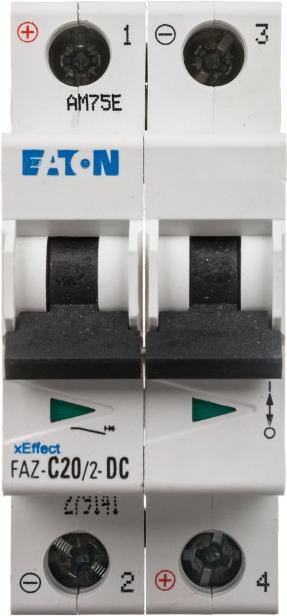 Actual product image Eaton MOE FAZ-C20/2-DC Miniature circuit breaker