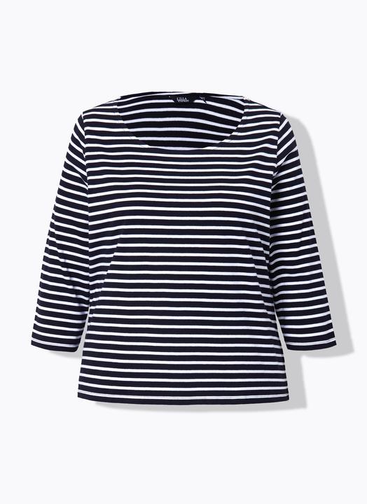 Produktbild Ulla Popken Ringelshirt, Classic, Rundhals, 3/4-Arm (46, 48)